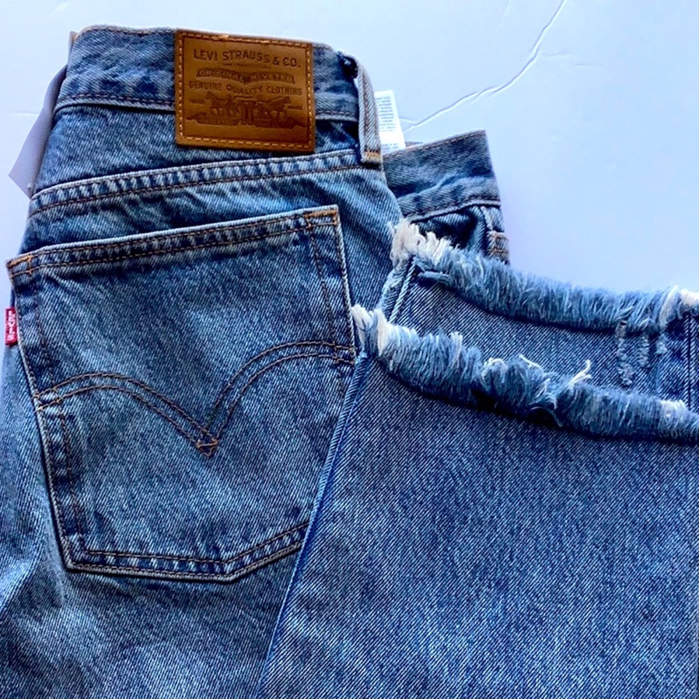 •LAST PAIR* Levi’s Wedgie hi waisted VTG inspired frayed jeans NWT SZ 30/SZ 10 - Picture 13 of 15